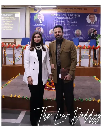 With my wife, 'The Law Mommy,' at a 'Beyond the Bench' event at the Law Faculty. Her grace and strength are a constant source of support in my professional and personal life.