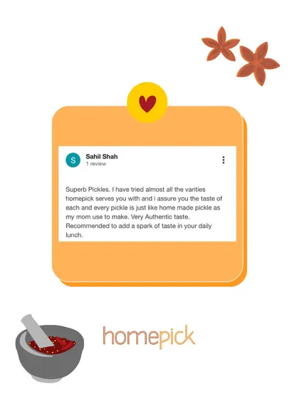 "Superb Pickles... just like home made pickle as my mom use to make." Thank you, Sahil, for this amazing review. We love being able to bring that spark of taste to your daily lunch.