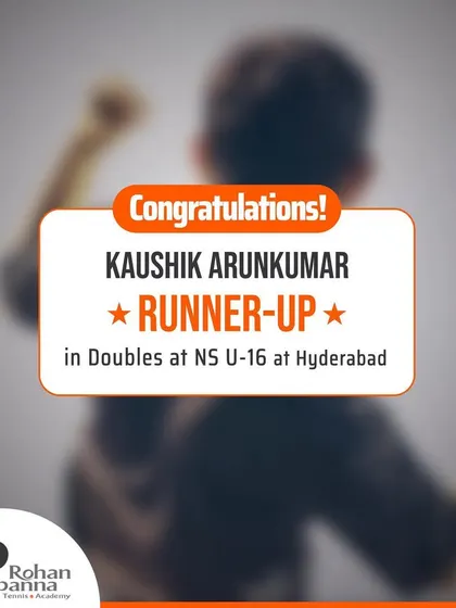 Kudos to Kaushik Arunkumar for his exceptional performance, reaching the runner-up position in doubles at the NS U-16 tournament in Hyderabad. Your hard work is truly inspiring.