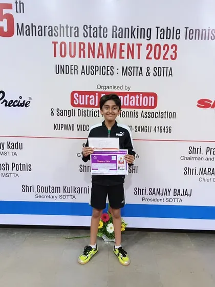 Ayaan Athar and Aakarshan Yadav after their champion and semifinalist finishes in the U-11 boys' category at the 5th Maharashtra state tournament in Sangli.