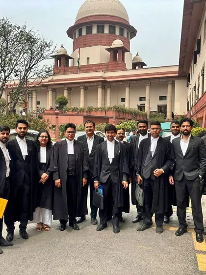A group photo with fellow lawyers outside the Supreme Court. We are the foot soldiers of the Constitution, dedicated to upholding the rule of law.