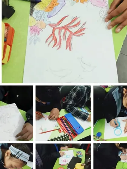 A closer look at the creative process during our Budding Artist Competition. These activities help develop fine motor skills, focus, and imagination.