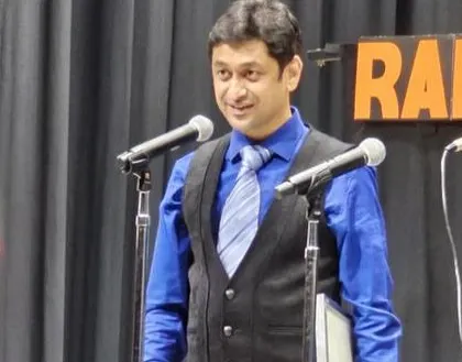 A solo shot of me during our USA tour, where I demonstrated puppet design to connect with the younger audience.