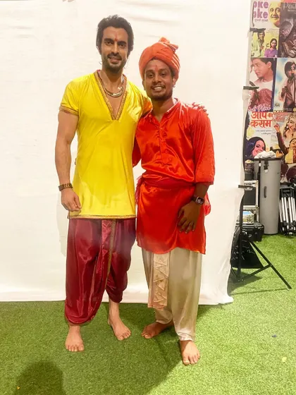 A happy moment with actor Gashmeer Mahajani on his birthday during a shoot. It's always great to work with such dedicated professionals.