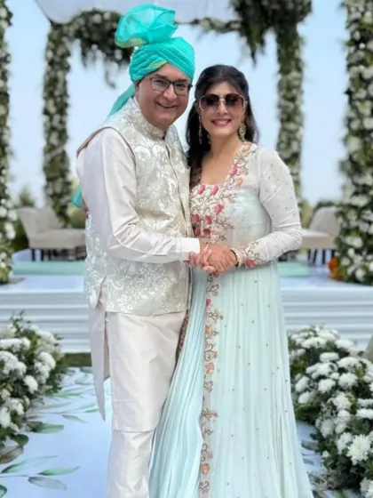 Another shot of my client in his bespoke Nehru jacket, enjoying a beautiful wedding ceremony. My goal is to create pieces that become part of your cherished memories.