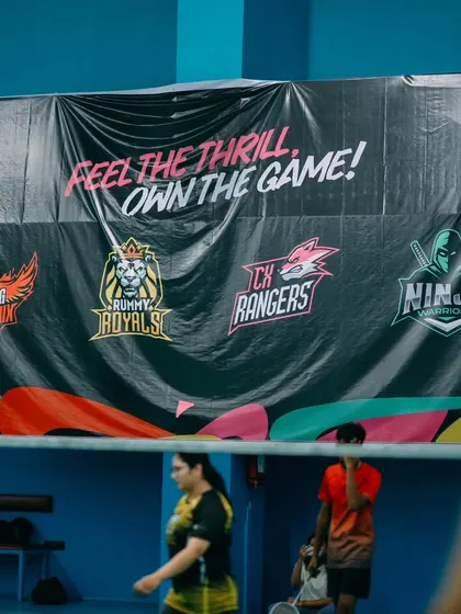 We help build team identity with custom branding. This banner for the Gameskraft event showcases the different internal team logos, adding a personalized and professional feel to the competition.