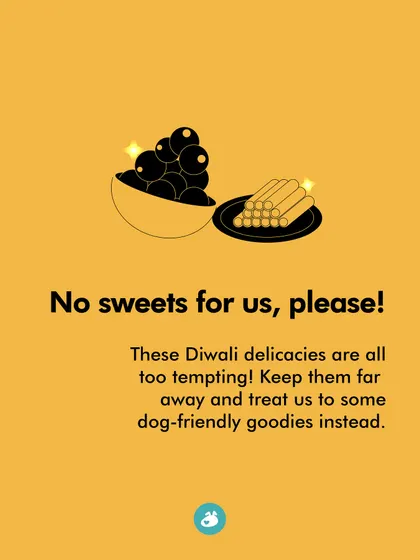 No sweets for us, please! Keep those tempting Diwali delicacies away from us and treat us with some dog-friendly goodies instead.