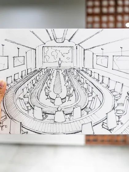 A duplicate of the initial sketch, showing the raw idea that was later transformed into the detailed 3D render.
