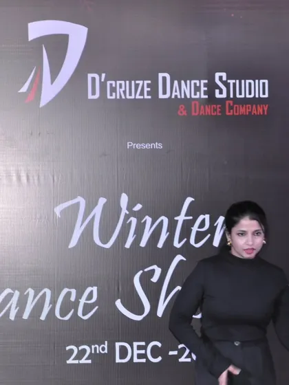 A close-up shot of Pooja's expressive performance at the Winter Dance Showcase.