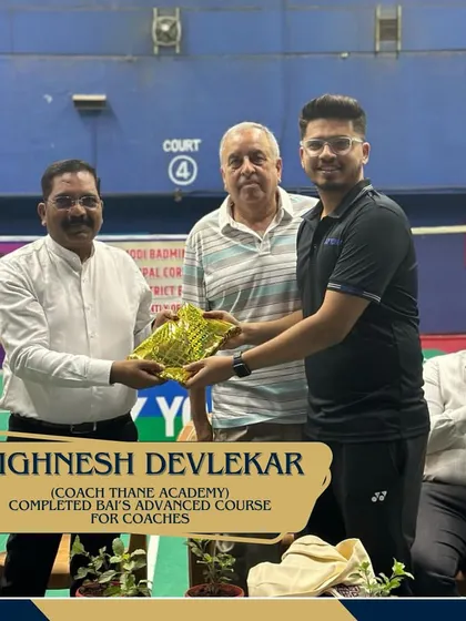 Coach Vighnesh Devlekar being felicitated after completing the BAI's advanced course for coaches. We are proud of our coaches' commitment to excellence.