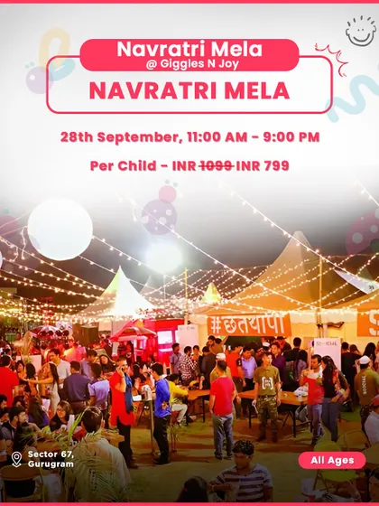 A Navratri Mela at Giggles N Joy, a large-scale festive gathering for the whole family in Gurugram.