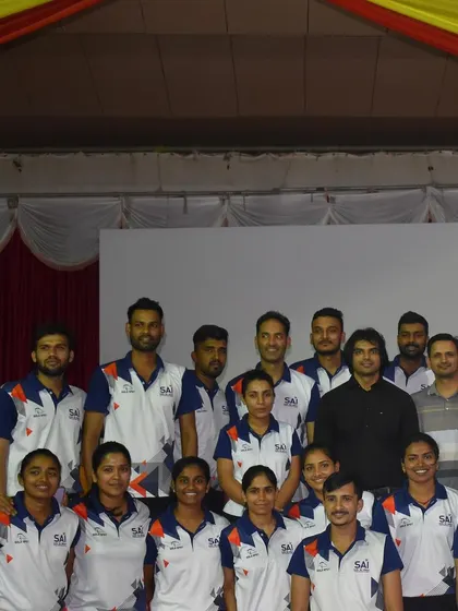 Another shot with Neeraj Chopra and the team. His humility and focus are as impressive as his athletic achievements.