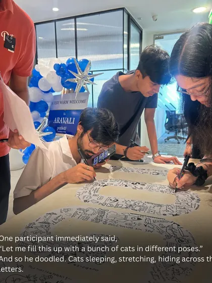 This participant at the Protiviti event decided to fill his section with cats in different poses. It’s these little personal touches that make each collaborative artwork so special.