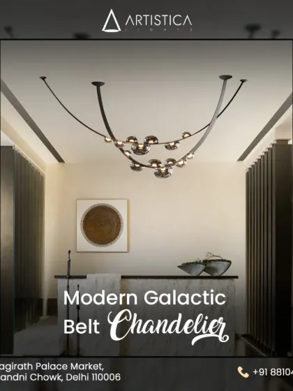 I designed the Modern Galactic Belt Chandelier as a piece of celestial art for your home. Its futuristic, flowing design brings a unique and sophisticated touch to contemporary interiors, making it a true conversation starter.