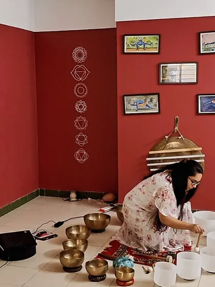 Another look at a recent graduate, with a reminder of our upcoming June courses. Join our weekday or weekend batch to start your journey as a sound meditation teacher.