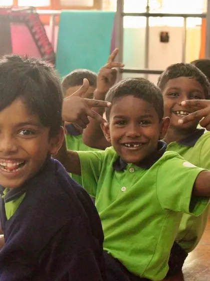 Pure fun and friendship. These boys from our Parikrma Foundation class show off their personalities and the bonds they've built through dance.