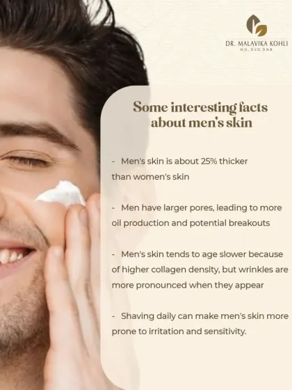 Men's skin has unique characteristics. This post shares interesting facts, such as men's skin being 25% thicker and having larger pores, which is why a tailored skincare approach is important.