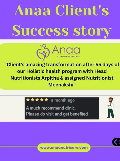 This client achieved an amazing transformation in just 55 days with our holistic health program. A five-star review and a strong recommendation are the best rewards for our team's dedication.
