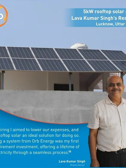 As a post-retirement investment, Mr. Lava Kumar Singh installed our 5kW system to lower his expenses. He now enjoys a lifetime of free electricity through a seamless process.