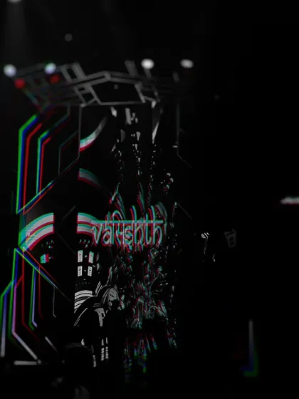 A creative, glitched edit of my visuals on the main screen, showing the artistic and modern aesthetic of my brand.
