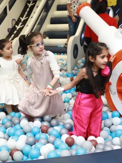 Navigating the sea of balls with friends is an adventure in itself. Our ball pit is deep enough for fun but safe for all age groups.