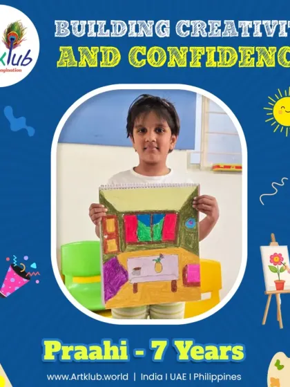 Seven-year-old Praahi builds her creativity and confidence with this detailed drawing of a room's interior.
