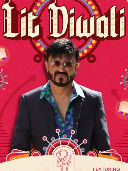 A poster for a 'Lit Diwali' event. I love playing for festive celebrations and bringing a special energy to the party.