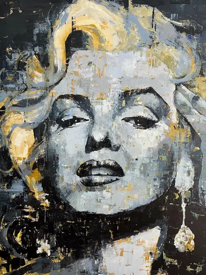 A full view of one of my colorful Marilyn Monroe tributes. This piece is about remembering legends not just for their fame, but for the moments of light they represent.