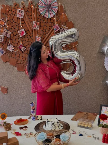 A candid moment from my five-year anniversary celebration. This milestone means the world to me, and I'm so excited for the next chapter of spreading joy, one gift at a time.