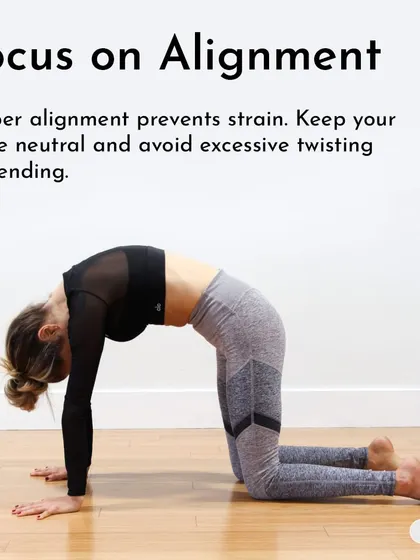 To prevent strain during back-focused yoga, focus on proper alignment. Keep your spine neutral and avoid excessive twisting or bending.