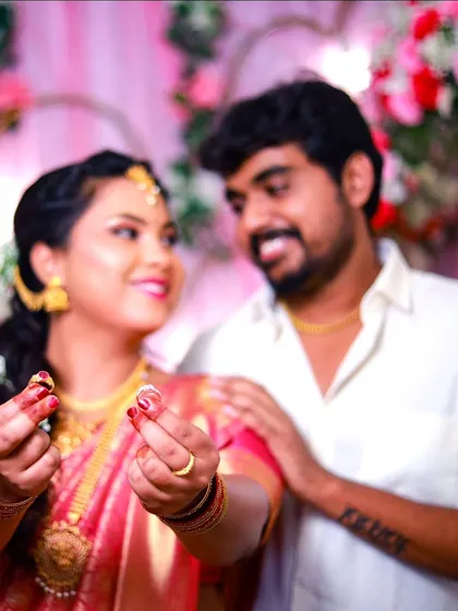 A happy couple showing off their engagement rings. I love capturing the excitement of this special promise.