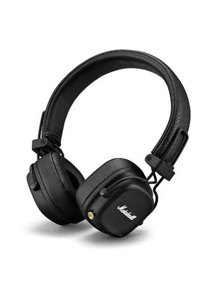 The Marshall Major IV on-ear headphones, offering over 80 hours of wireless playtime and the signature Marshall sound. They combine iconic design with modern audio technology.