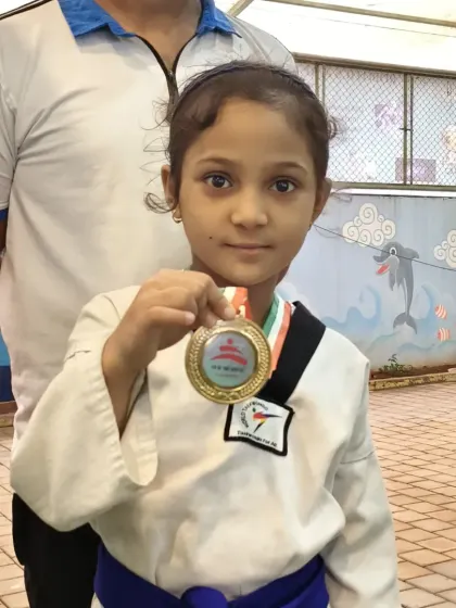 Zainab Shaikh, another one of our gold medalists, this time in the Poomsae competition. Her precision and focus were unmatched.