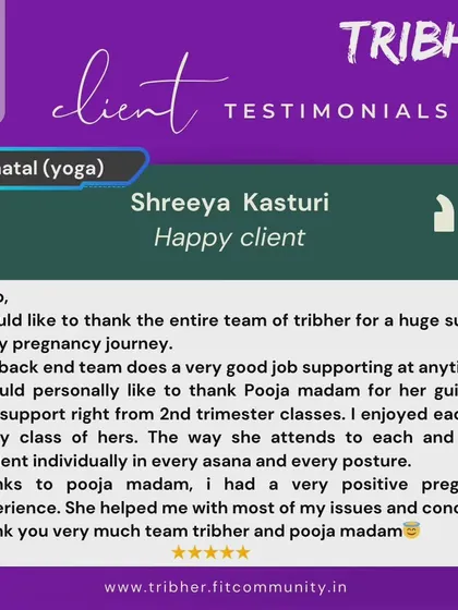 Shreeya thanks our entire team for the huge support during her pregnancy journey. She highlights the individual attention from her coach, Pooja, which led to a very positive pregnancy experience.