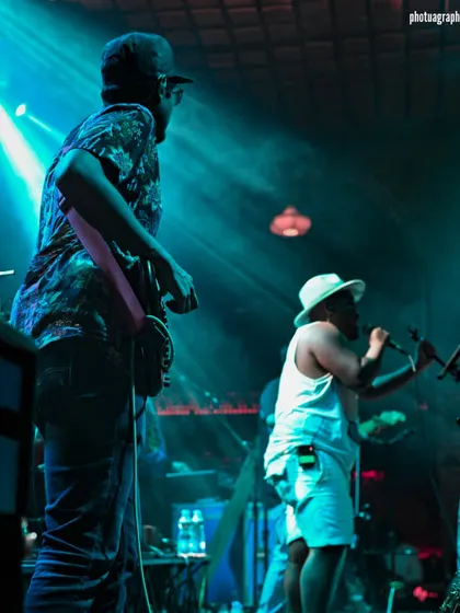 The view from behind the bassist. It shows the layers of the band and how we all lock into a groove together on stage.