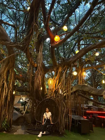 Taking a moment to soak in the magic under the iconic banyan tree at Pebble, Bangalore. This venue is legendary for a reason; the atmosphere is pure magic.
