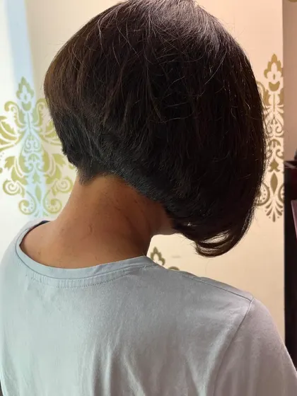 The back view shows the sharp, clean lines of the new cut.