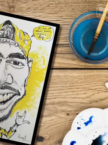 A cool caricature for a cool guy. This piece shows my style with a fun speech bubble and energetic vibe.