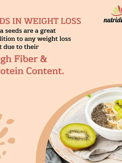 Due to their high fiber and protein content, chia seeds are a great addition to any weight loss diet. They help you feel full and satisfied for longer.