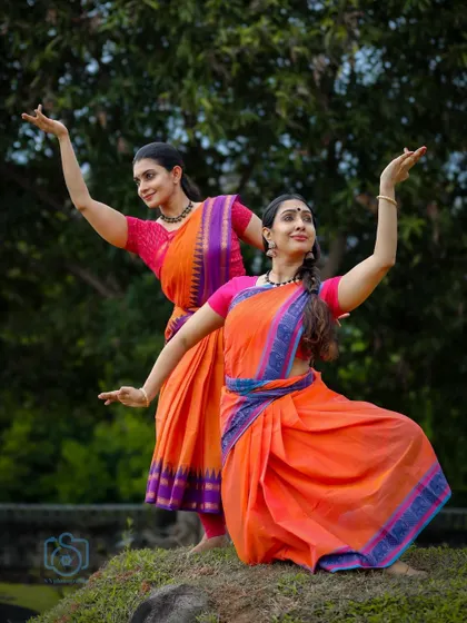 Another shot from the "Vriksha" photoshoot with Utthara Unni. The natural setting provides a beautiful backdrop for the classical forms of Bharatanatyam.