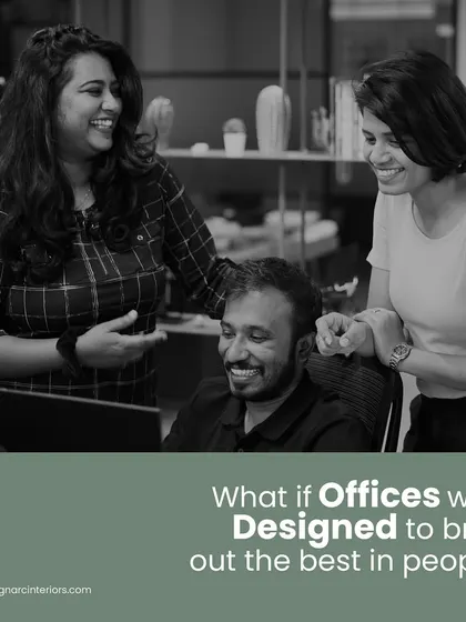 This image poses the core question that drives our work: "What if offices were designed to bring out the best in people?" Our goal is to create environments where people and ideas can thrive.