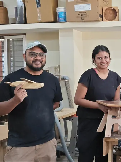 Another fun and busy weekend. This participant made a wooden whale, while another built a sturdy and stylish side table.