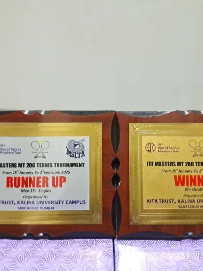 The trophies from the ITF Master 200 tournament at Kalina Santacruz. A great start to the year with a doubles win and singles runner-up.