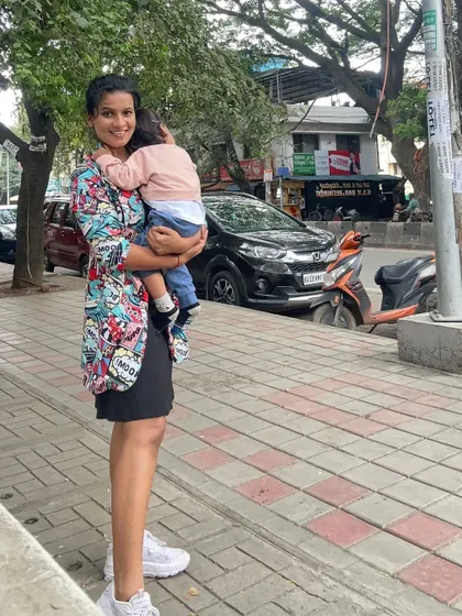 Out and about with my little one. Being strong enough to carry him around without pain is a non-negotiable for me.