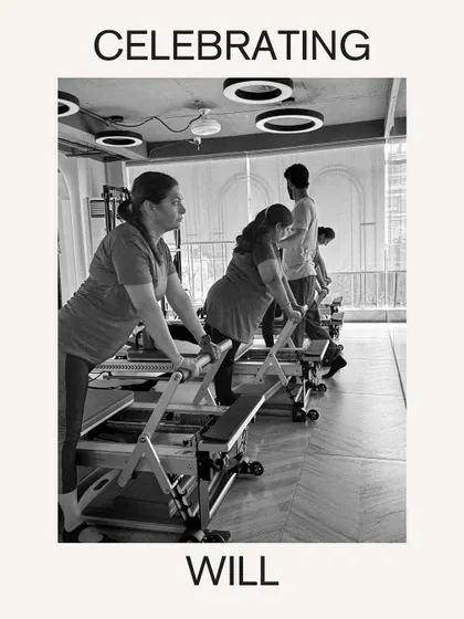 Celebrating the will of mothers. Every rep is a testament to their dedication, both in the studio and out. Here, they push through a challenging standing series on the reformer.