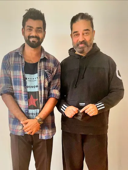 A special moment meeting the Ulaganayagan, Kamal Haasan sir. From admiring his art to sharing the same space, it has been an unforgettable journey.