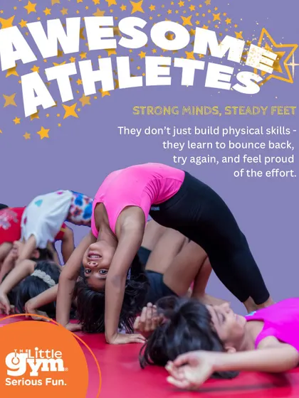 A series of posters for our "Awesome Athletes" theme. Grade schoolers are shown tackling challenges with a positive mindset, learning that it's not about being the best, but trying your best.