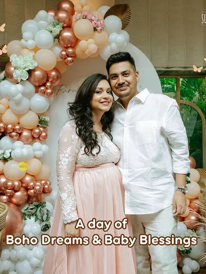 A day of boho dreams and baby blessings. This couple was a joy to work with for their pampas and pastel-themed baby shower, and they looked absolutely radiant.