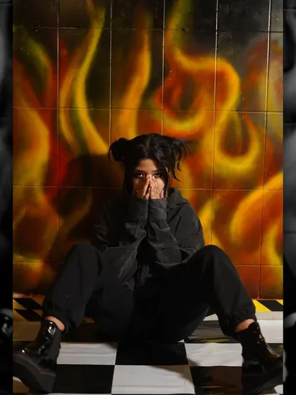 The third set I created for Cosmic Studios, featuring a realistic flame effect on a tiled wall. This backdrop is perfect for creating a fiery, intense mood in photoshoots.