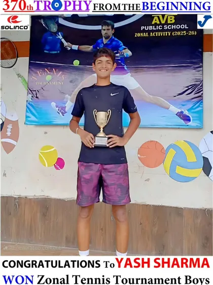 Congratulations to Yash Sharma for winning the Zonal Tennis Tournament for Boys U-17.
